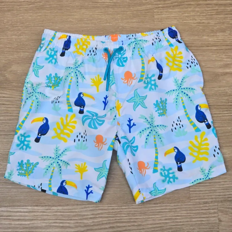 Short de Nailon de palmeras y aves