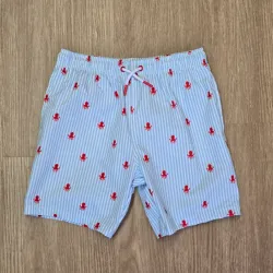 Short de Nailon de Rayas azules con Pulpos