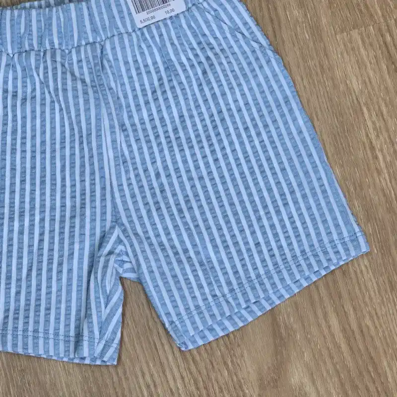 Short de Tela azul con rayas