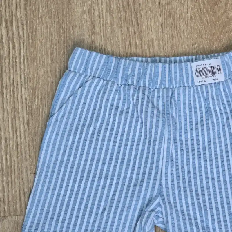 Short de Tela azul con rayas