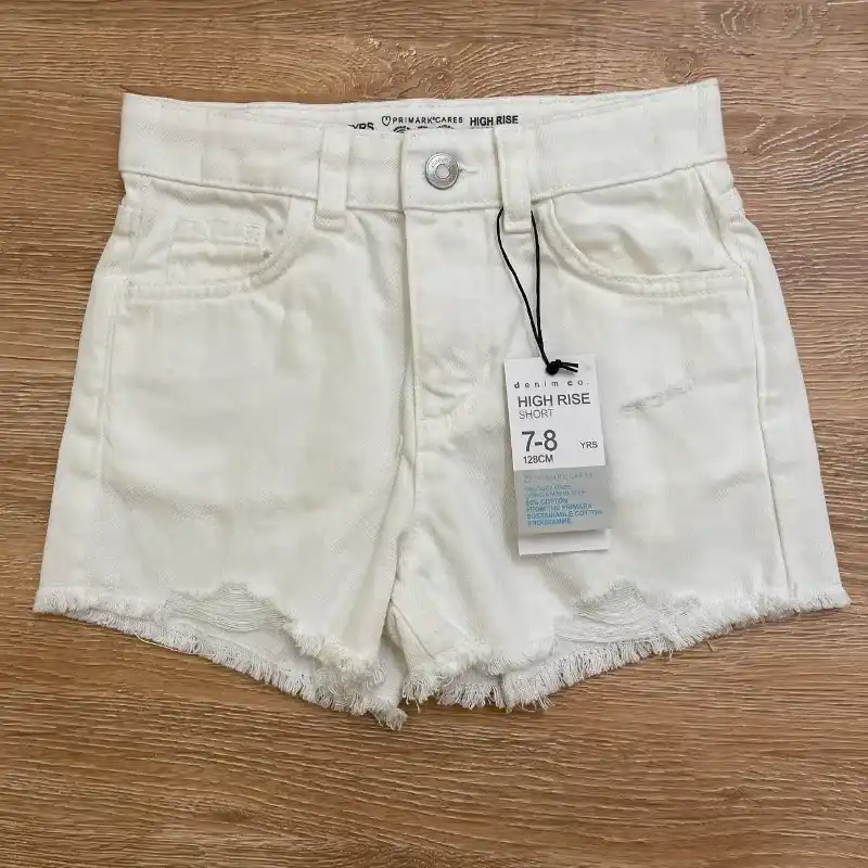 Short de tiro alto color blanco