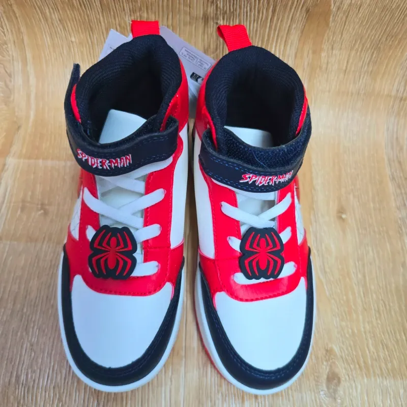 Tenis Bota Spiderman Blanco y Rojo