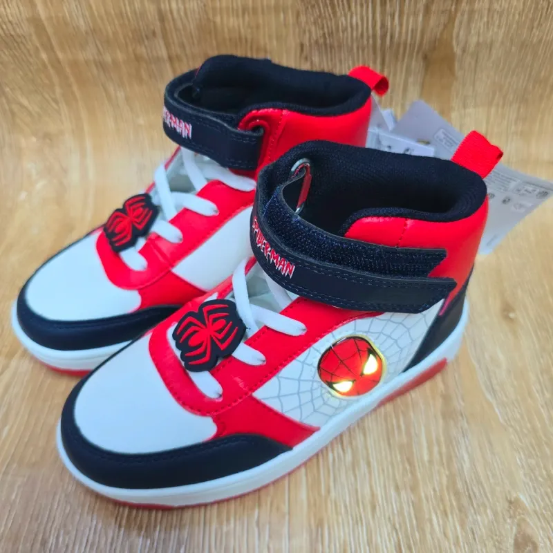 Tenis Bota Spiderman Blanco y Rojo