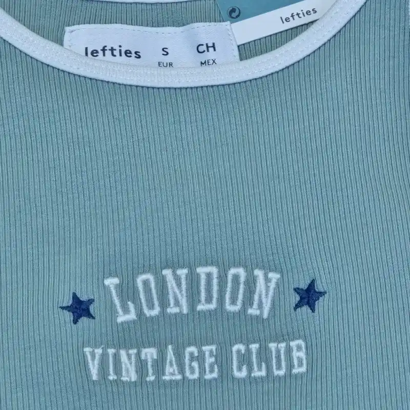 Top Estilo Camiseta London Vintage Club Verde