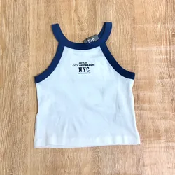 Top "NYC" color azul oscuro 