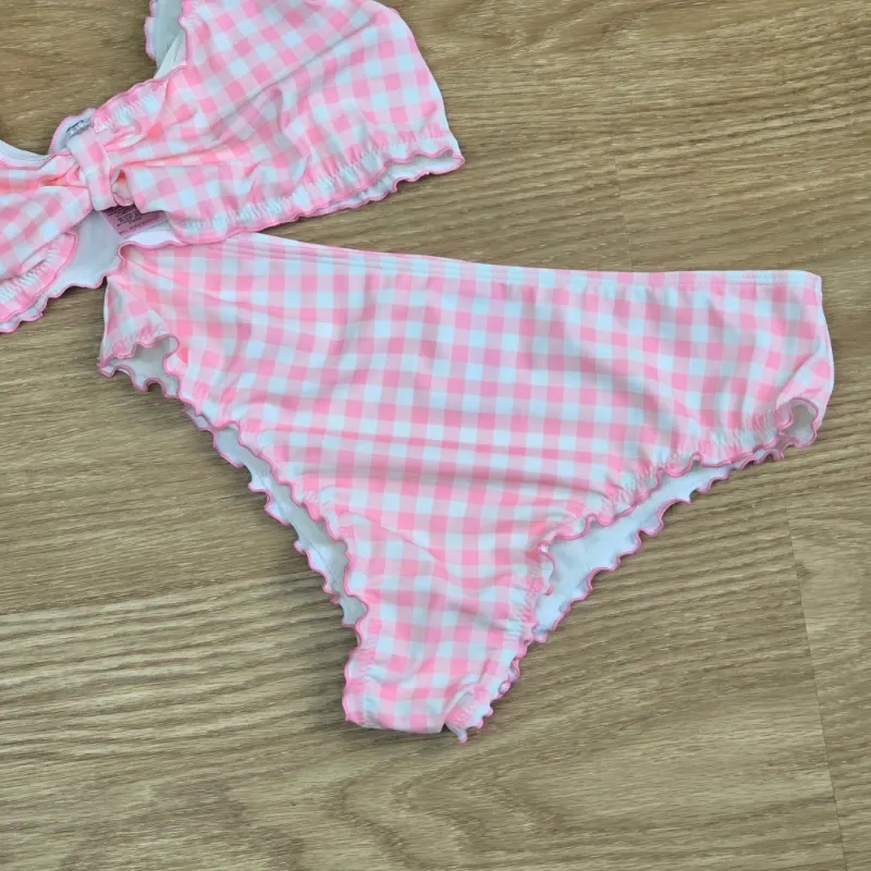 Traje de Baño Bikini rosa de cuadros