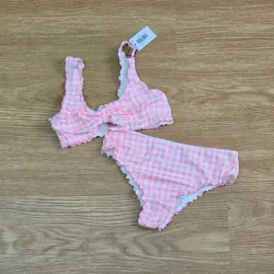 Traje de Baño Bikini rosa de cuadros