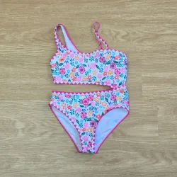 Traje de baño con estampado flor de colores