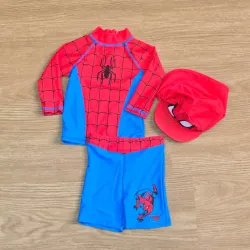 Traje de baño de 2 piezas mas gorra de Spiderman