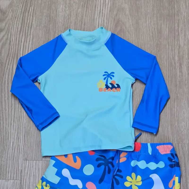 Traje de Baño de Enguatada y Short color azul