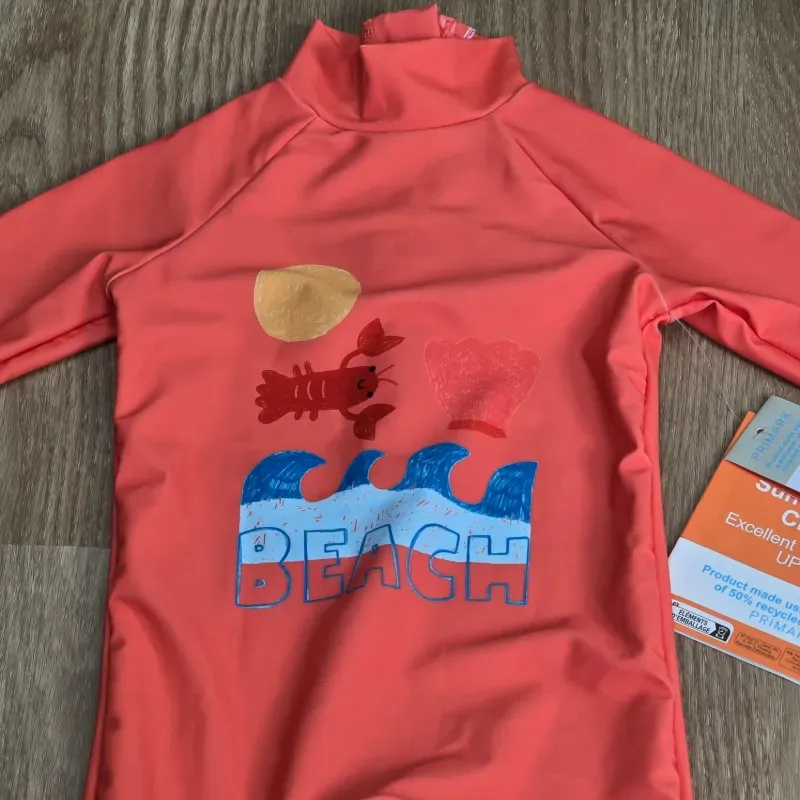 Traje de baño enterizo color naranja Beach