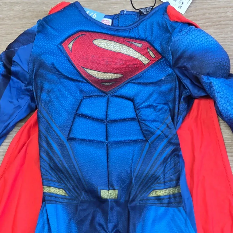 Traje de SuperMan con Capa color rojo y azul
