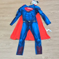 Traje de SuperMan con Capa color rojo y azul