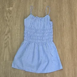 Vestido azul de Rayas con lacitos