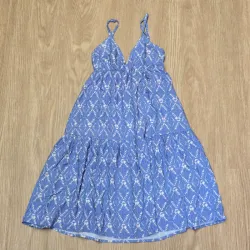 Vestido azul Veraniego con vuelos