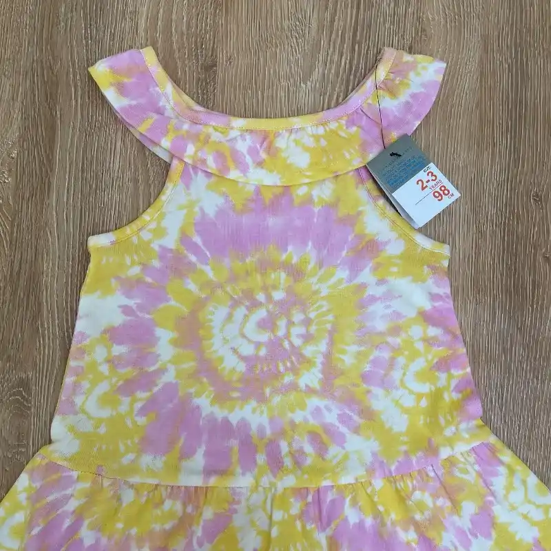 Vestido color rosado y amarillo