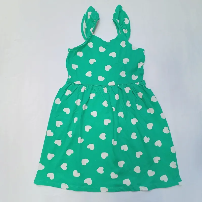 Vestido color verde con corazones 