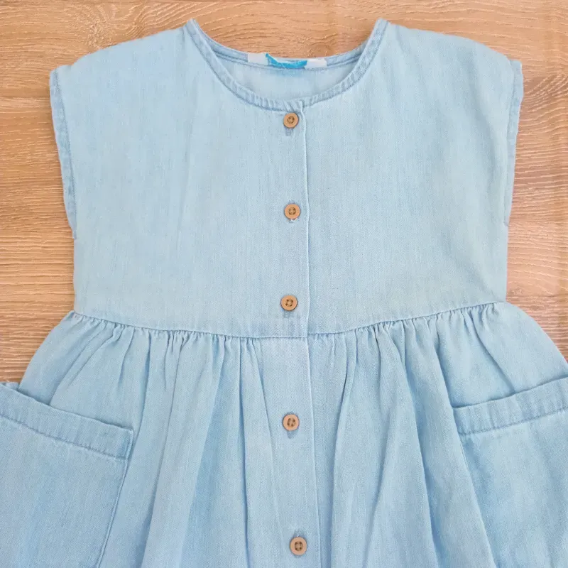 Vestido con bolsillos color azul