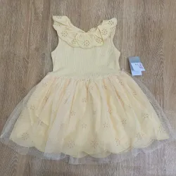 Vestido con flores color naranja 