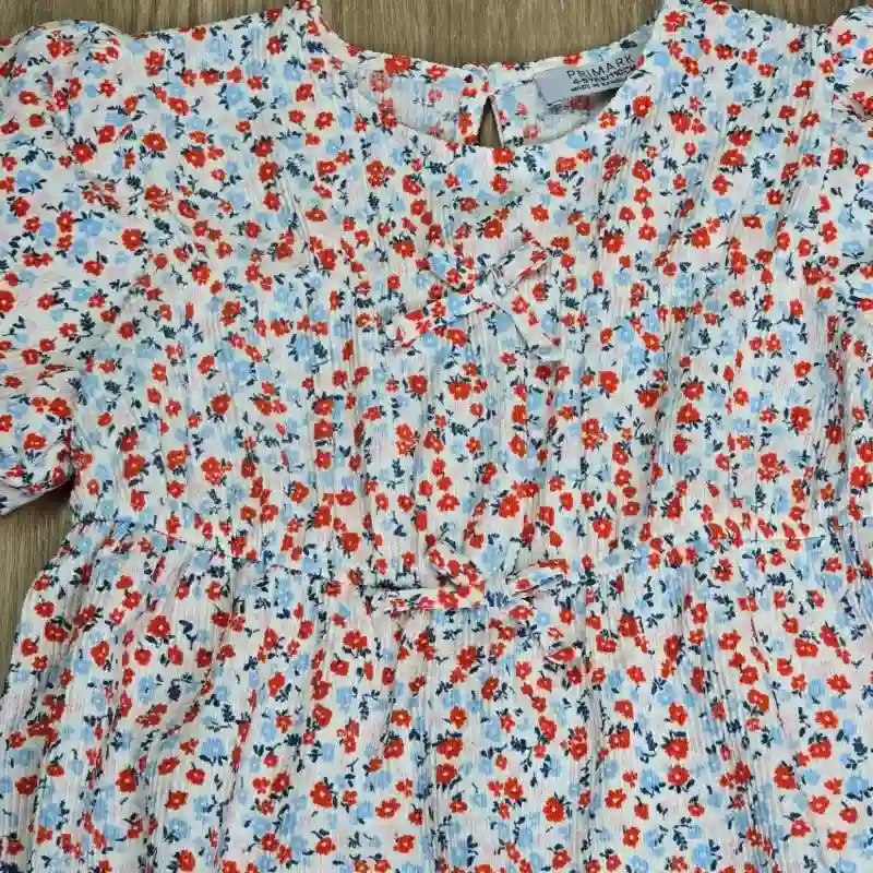 Vestido Con Lazos de flores