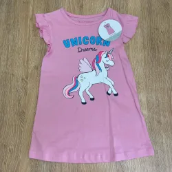Vestido con unicornio color rosado