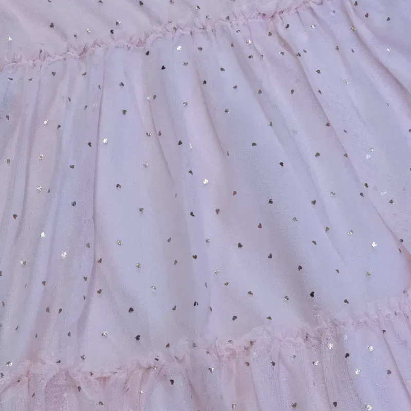 Vestido con Vuelo de corazones color Rosado