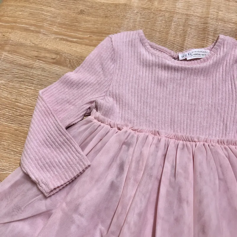 Vestido de canalé color rosado 