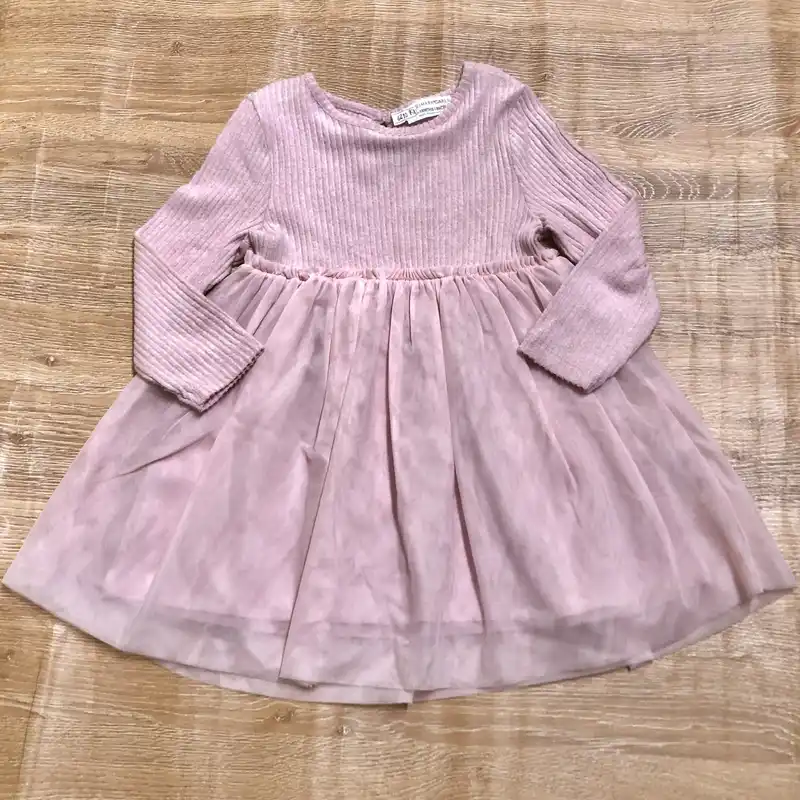 Vestido de canalé color rosado 