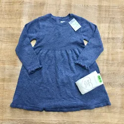 Vestido de mangas largas color azul 