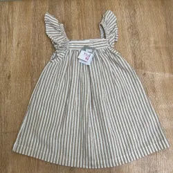 Vestido de rayas color marrón claro 