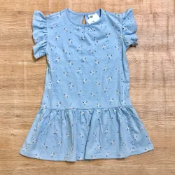 Vestido H&M color azul con flores 