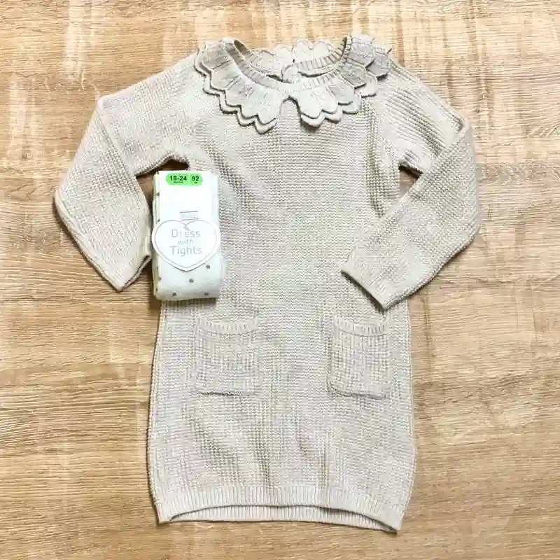 Vestido tejido color marrón claro 