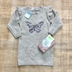 Vestido tejido con mariposa 