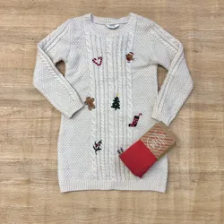 Vestido tejido con motivos navideños