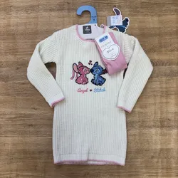 Vestido tejido con Stitch y Ángel 