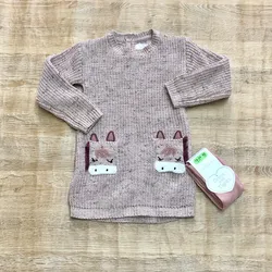 Vestido tejido con unicornio 