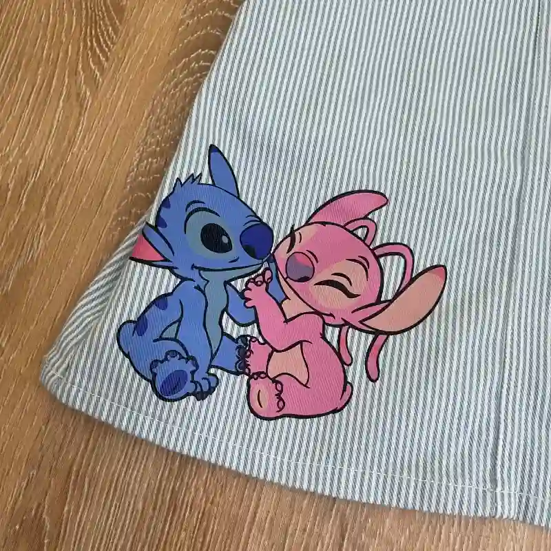 Vestido tipo overol de Stitch y Angel 