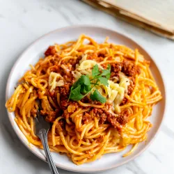 Espagueti c/ Chorizo y Queso Blanco 