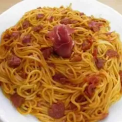 Espaguetis c/ Jamón Bravo y Queso Bravo 