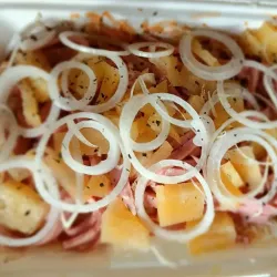 Espaguetis Hawaiano c/ Queso Gouda 