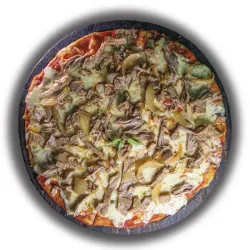Pizza Santiaguera c/ Queso Gouda 