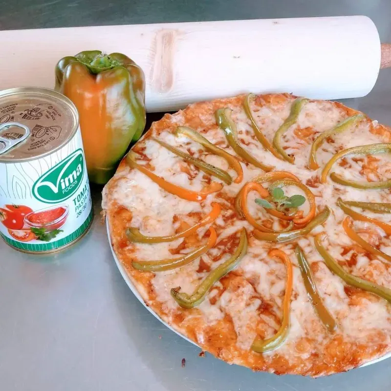 Pizza individual de queso gouda 
