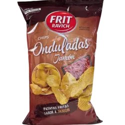 Papas Onduladas sabor Jamón 160g 3.50$