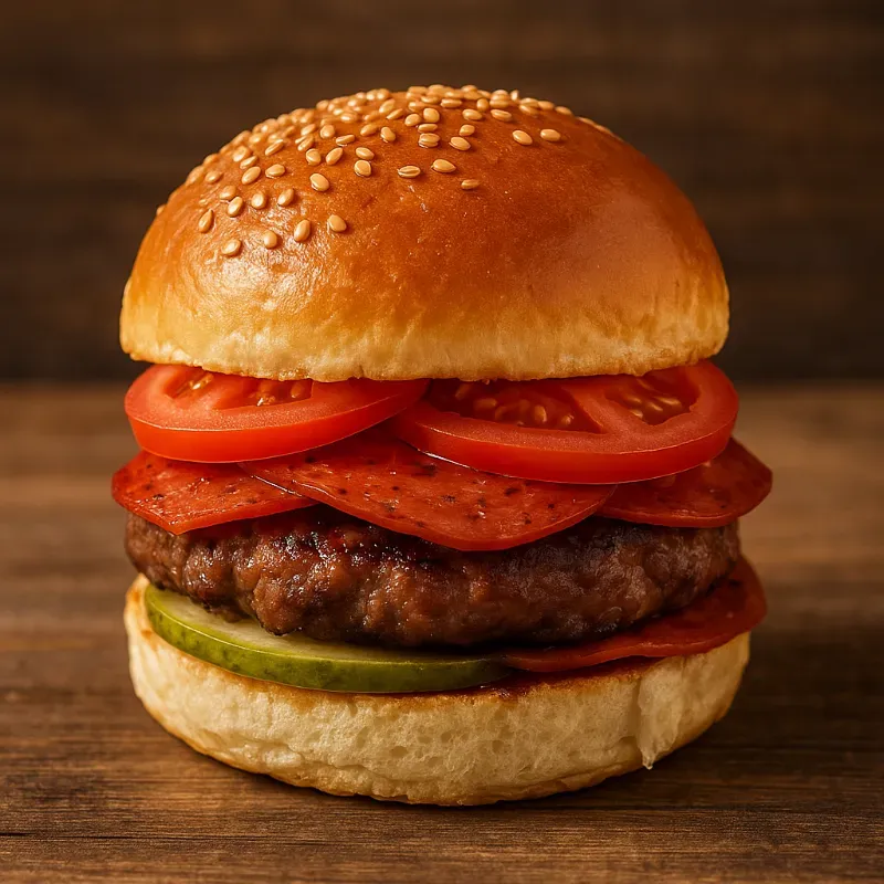 Hamburguesa con chorizo 