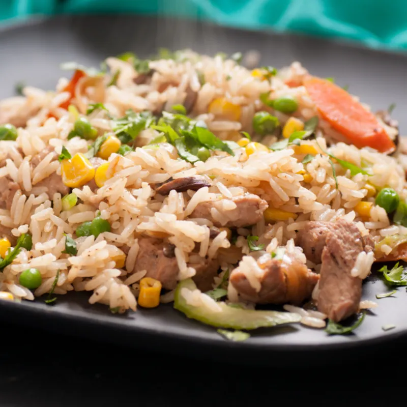 KHAO PAT MOO Arroz frito con cerdo /Fried rice with pork.