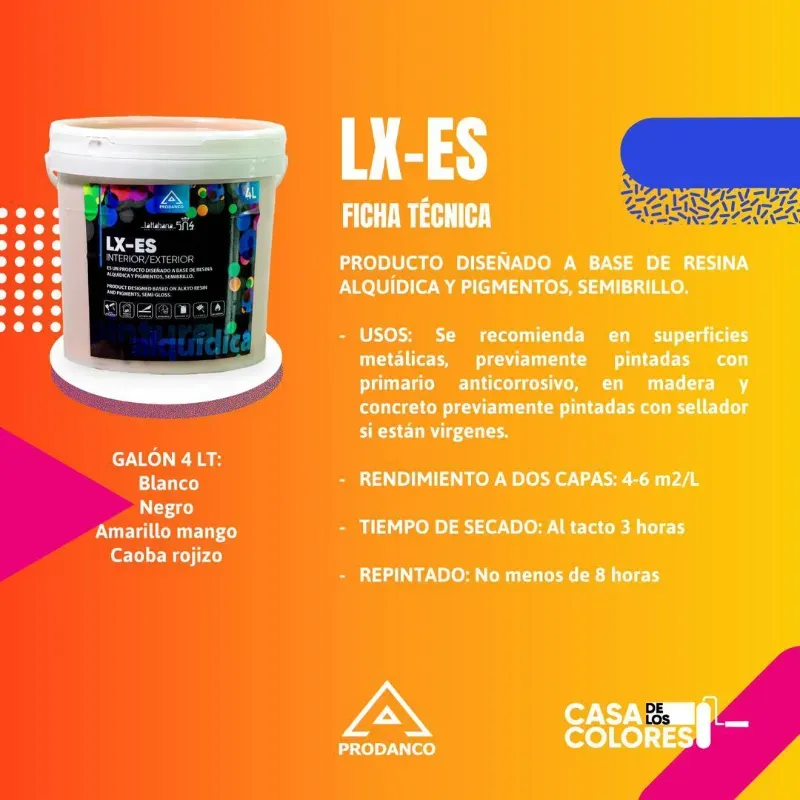 Esmalte. Acabado satinado 4Lts