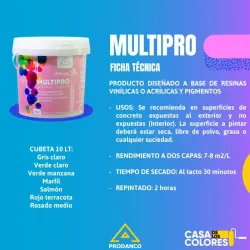 Vinil interior/exterior. Multi-pro 10lts