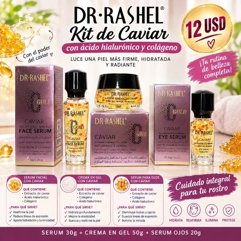 Kit de caviar con acido hialuronico y colageno