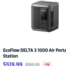Ecoflow Delta 3 1000 Air.  519.99usd