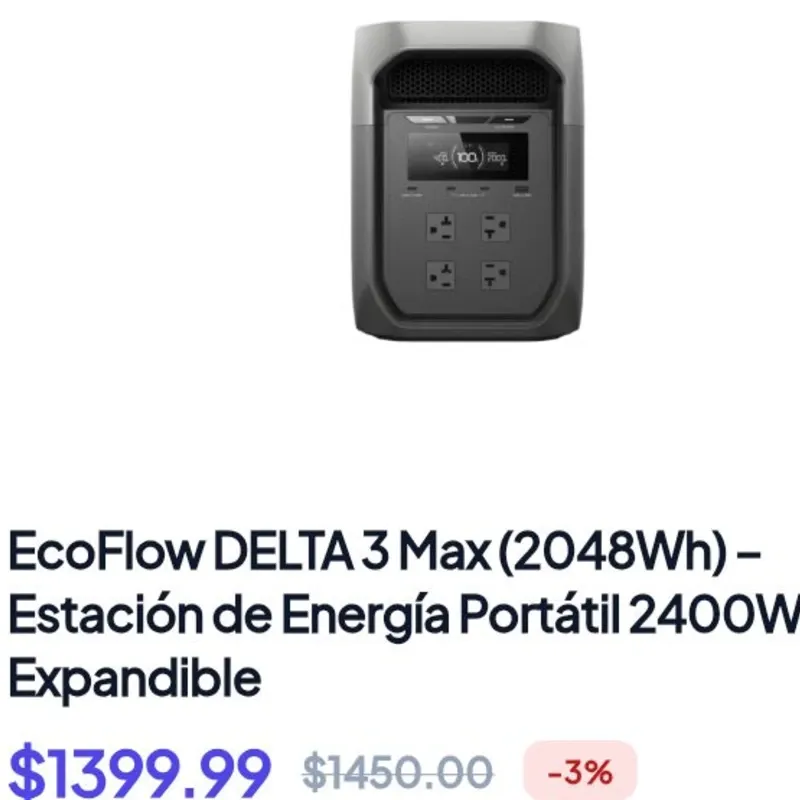 Ecoflow Delta 3. 1399.99 usd